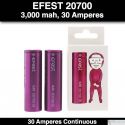 Efest 20700 IMR Flat Purple, 3,000 mah, 30 Amp Continuos